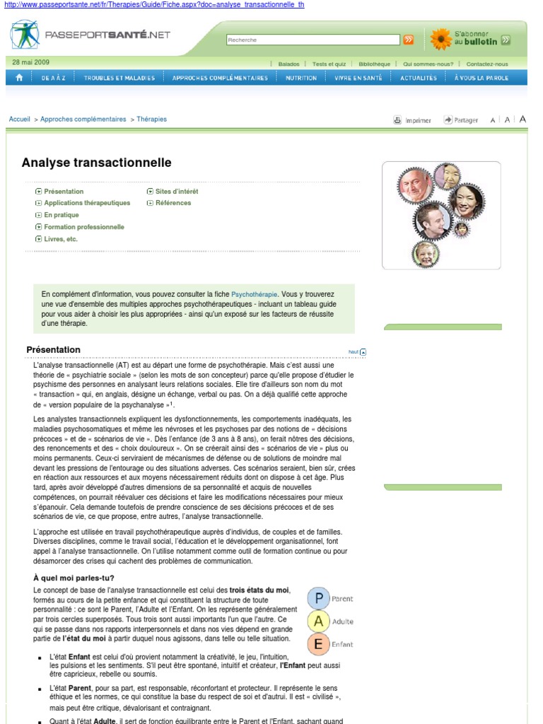 Analyse Transactionnelle | PDF | Psychothérapie | Neuroscience
