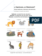 Herbivore, Carnivore, or Omnivore?: Identify Animals That Are Herbivores, Carnivores, and Omnivores