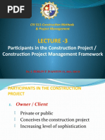 Lecture 3 - Participants in The Construction Project