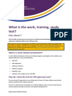 What Is The Work, Training, Study Test?: Fact Sheet 7