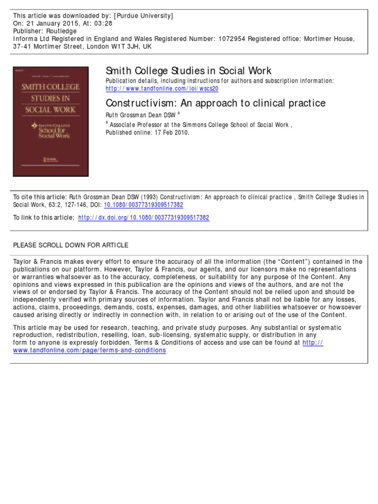 Constructivism in Clinical Practice | PDF | Constructivism (Philosophy ...