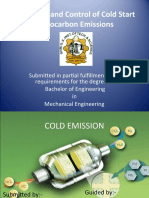 Hydrocarbon Emissions: Modeling and Control of Cold Start