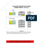 Tabela de Cálculo de Espessura Equivalente