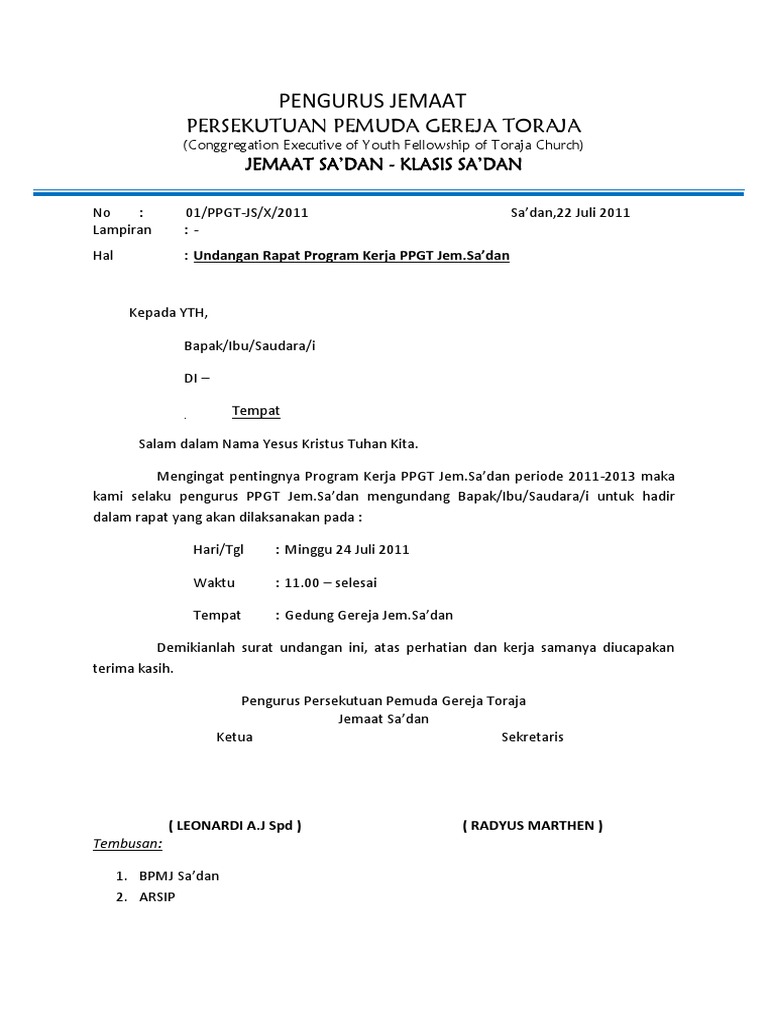 Undangan Rapat Program Kerja