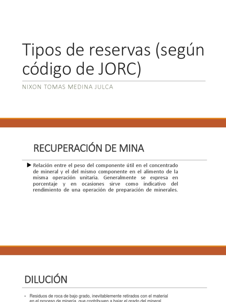 Tipos de Reservas de JORC | PDF | Minería | Economias