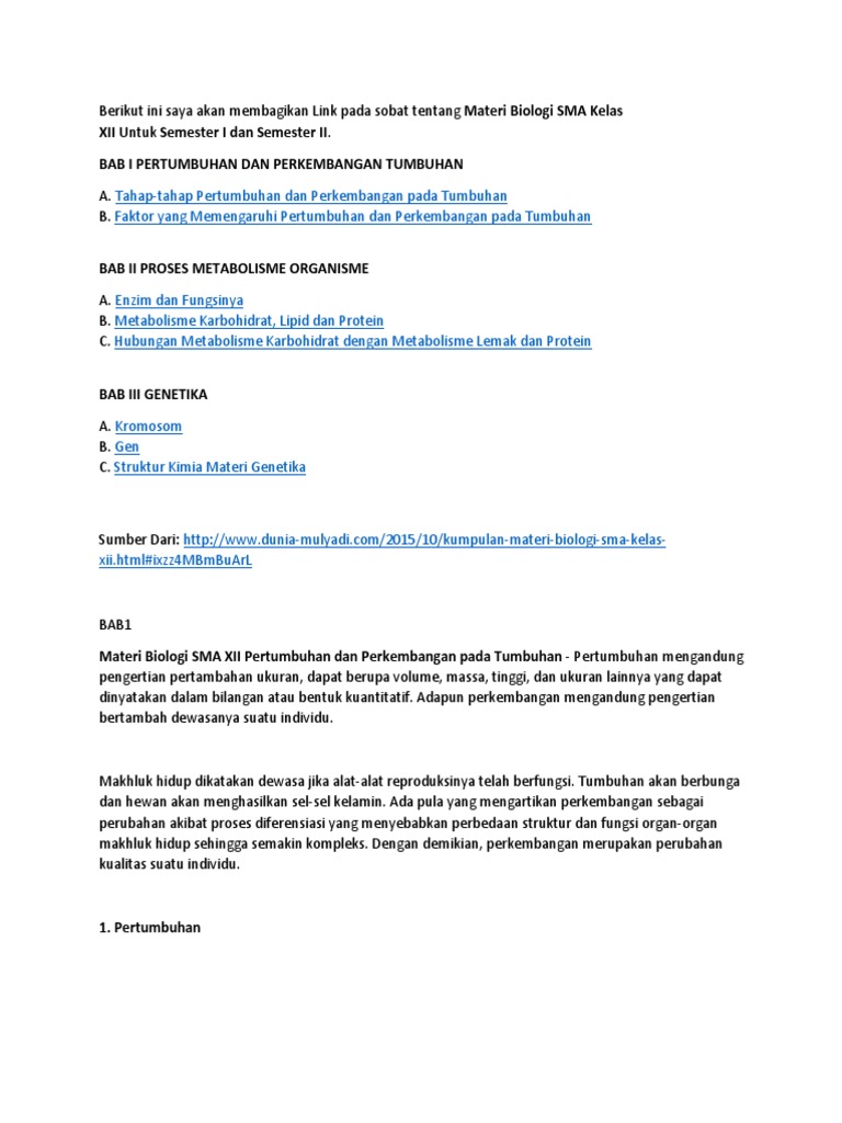 Materi biologi kelas 11