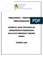 Peraturan - Peraturan Pertandingan: Karnival Bijak Prasekolah Kementerian Pendidikan Malaysia Peringkat Negeri Perak