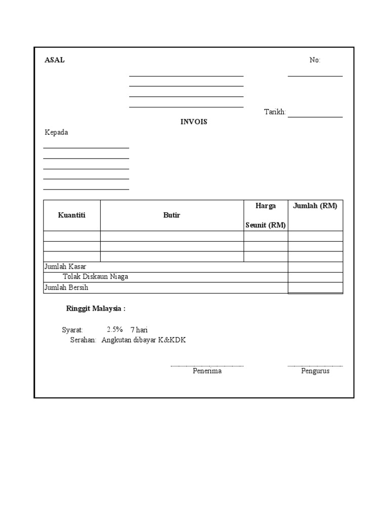 Dokumen Kosong Prinsip Perakaunan Pdf