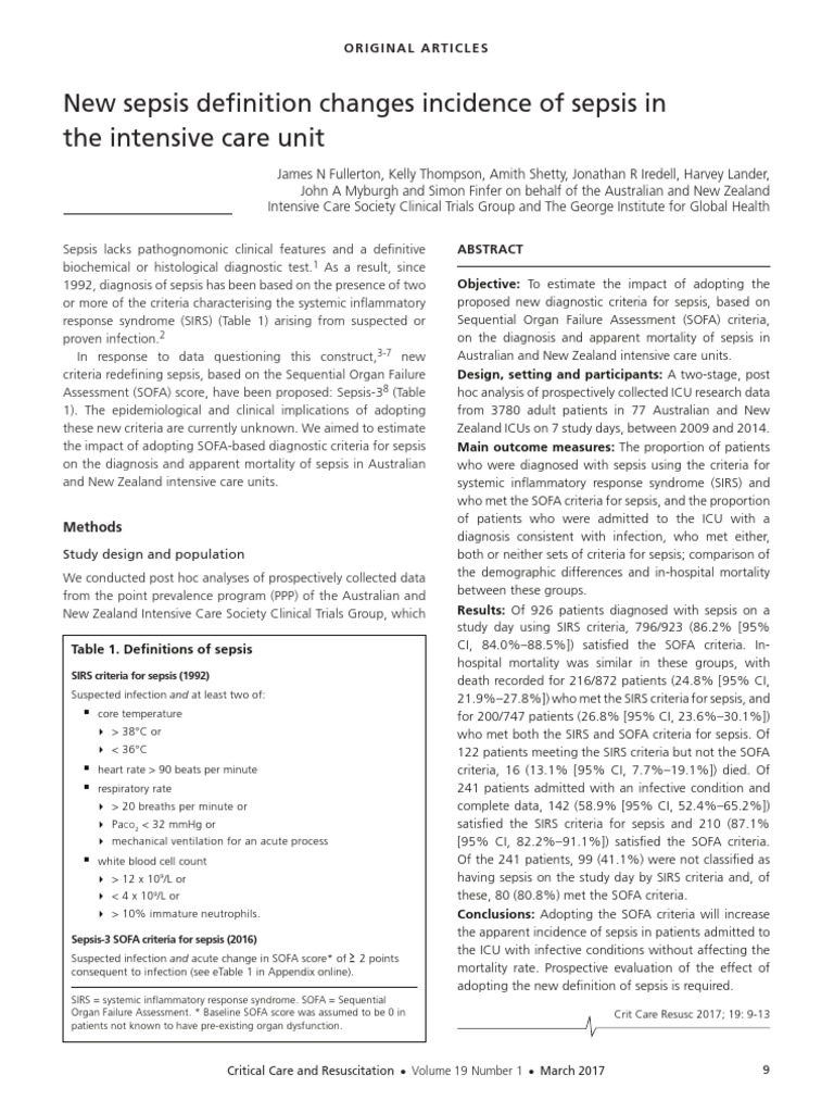 JURNAL | PDF | Sepsis | Intensive Care Unit