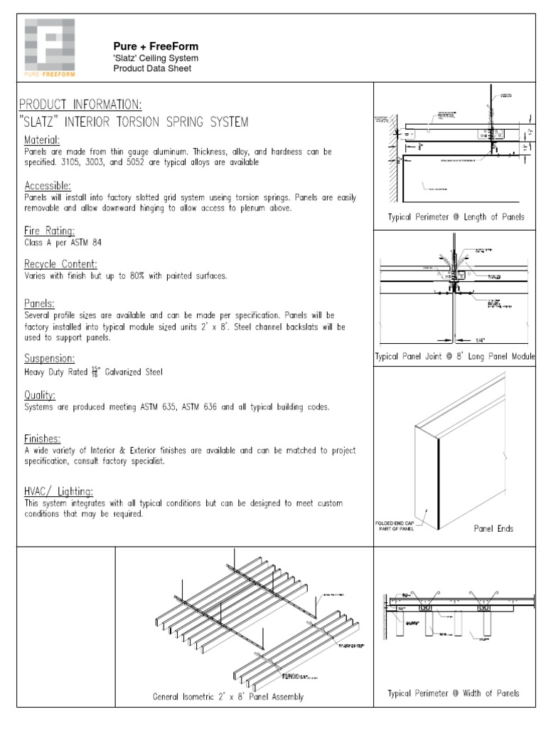 Slatz Ceiling System Overview | PDF