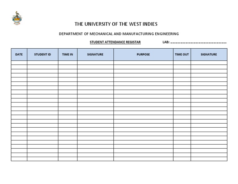 Student Attendance Register Format | PDF