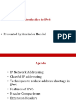 Introduction To Ipv6: - Presented By:Amrinder Hundal