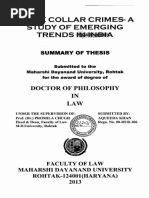 White Collar Crimes-A Study of Emerging Trends Mwi: Doctor of Philosophy IN LAW