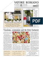 L'Osservatore Romano: Vocations, Communion and The Holy Eucharist