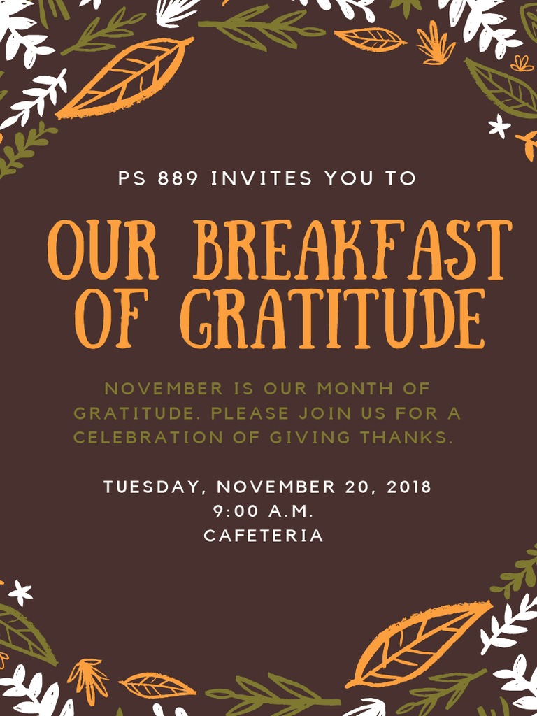 Gratitude Breakfast | PDF | Cooking, Food & Wine
