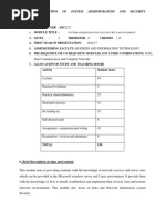 Module Description of System Administration and Security Management