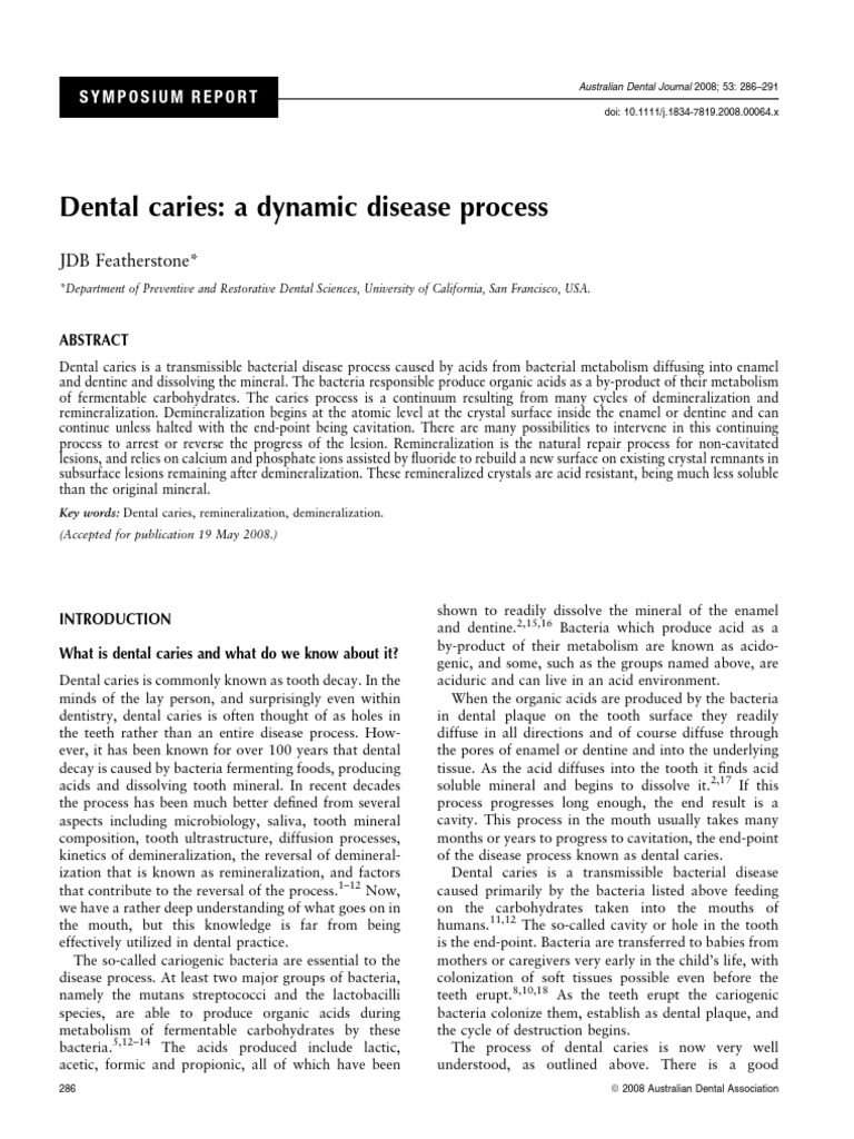 Dynamics of Dental Caries Process | PDF | Tooth Enamel | Dentistry