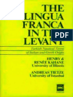 The Lingua Franca in The Levant - Turkish Nautical Terms of Italian and Greek Origin