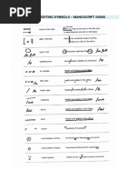 Basic Editing Symbols - Manuscript Signs