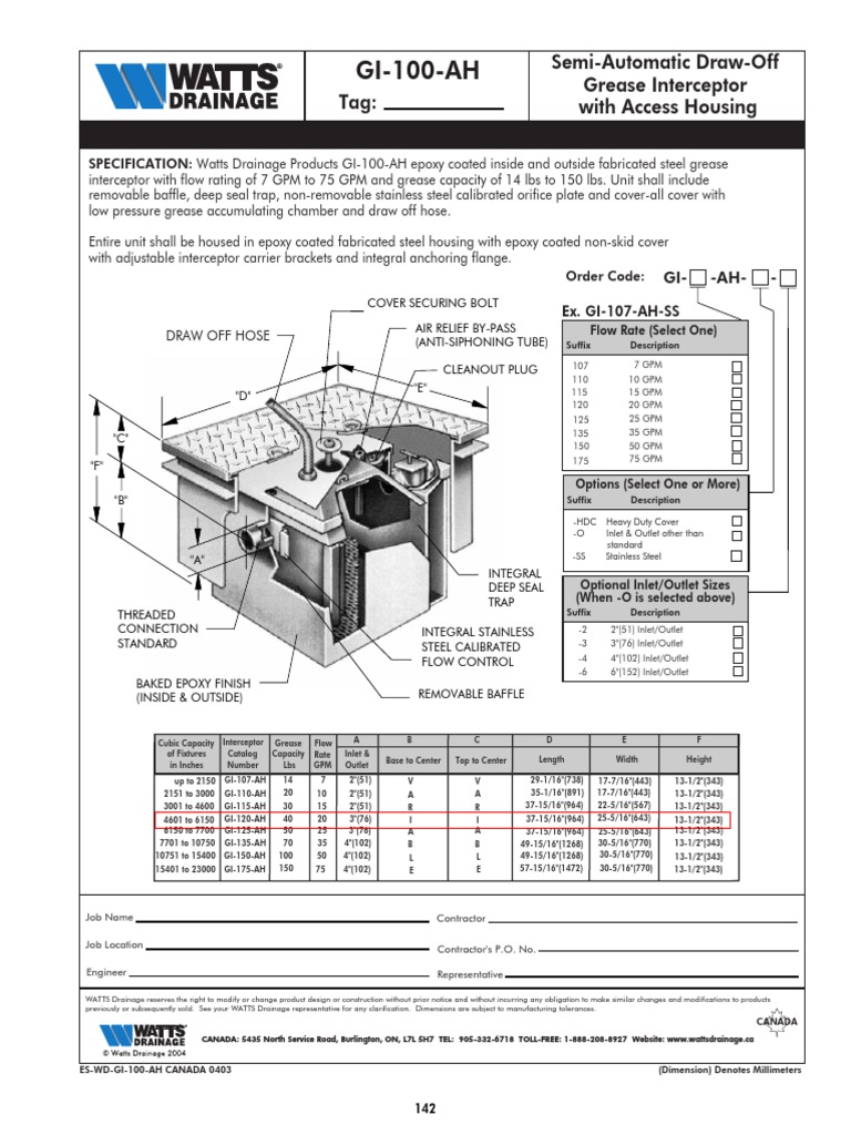 Grease Interceptor PDF Mechanical Engineering Nature