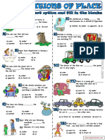 Ficha de Trabalho - Prepositions of Place PDF