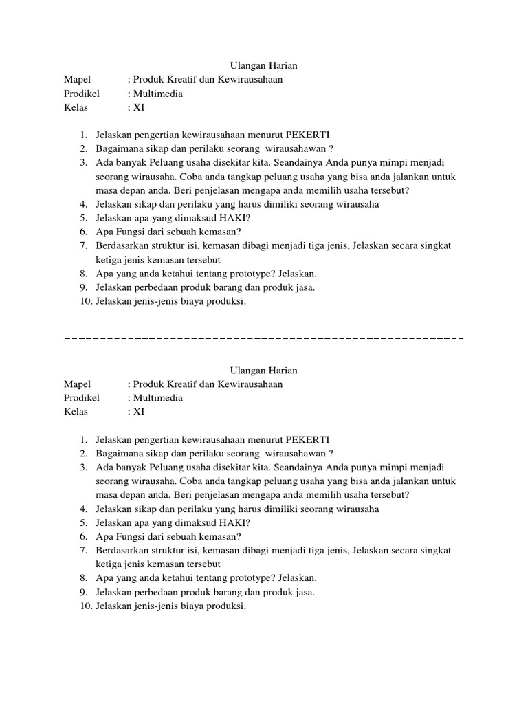 Soal Essay Pkk Dan Kwu Pdf