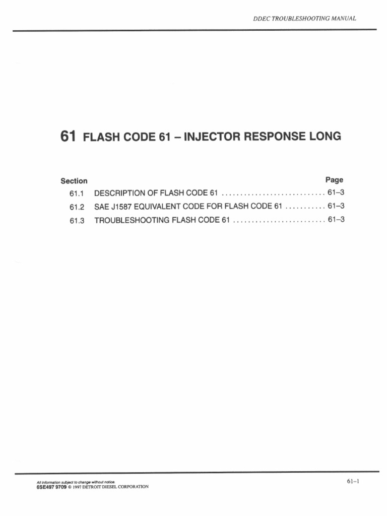 61 Flash Code 61 Injector Response Long PDF | PDF