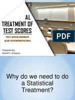 Statistical Treatment of Test Scores