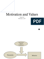 Motivation and Values: Psych 215 February 1, 2017