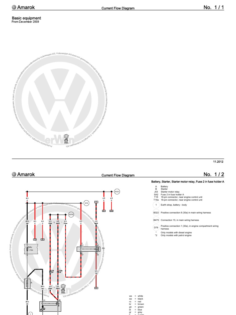 Electrical Current Flow Diagrams amarok diesel 2012 2.0.pdf | Power (Physics) | Electrical Equipment