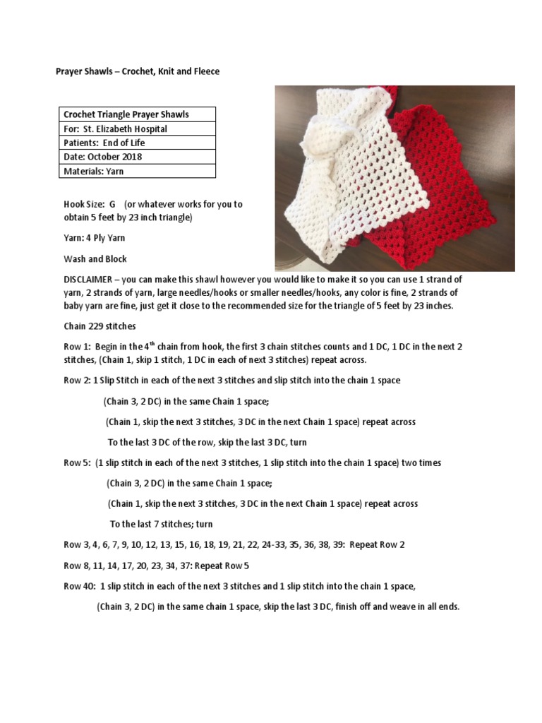 Prayer Shawls Instructions Knitting Crochet