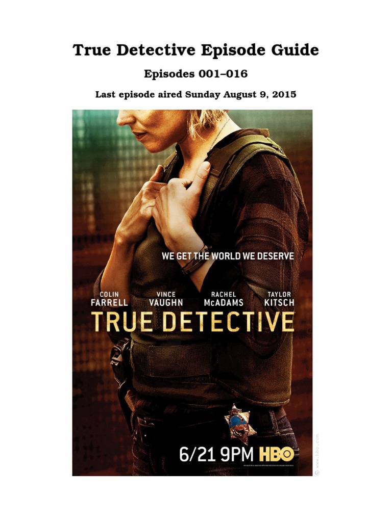 768px x 1024px - True Detective Episode Guide: Episodes 001-016 | PDF