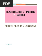 C Programming Language Header Files List PDF