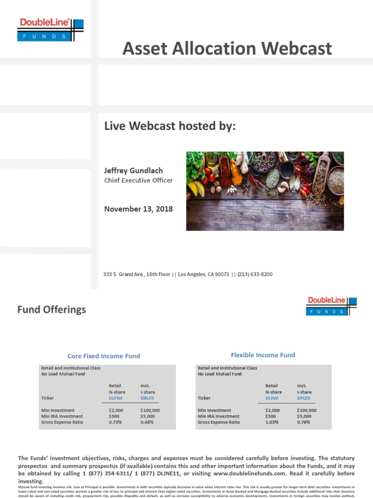 Gundlach Nov 2018 PDF Mortgage Backed Security High Yield Debt
