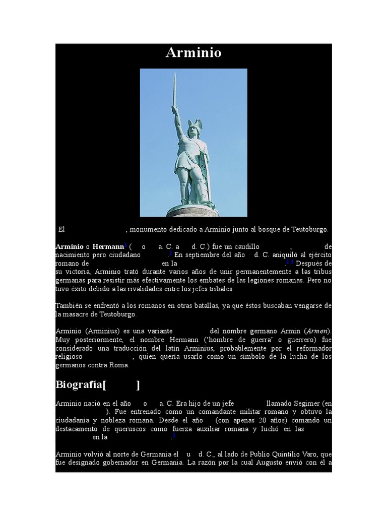 Arminio: Caudillo Germano y su Batalla | PDF | Roma antigua | Europa ...
