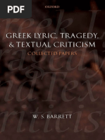 W S Barret - Greek Lyric Tragedy and Textual Criticism PDF