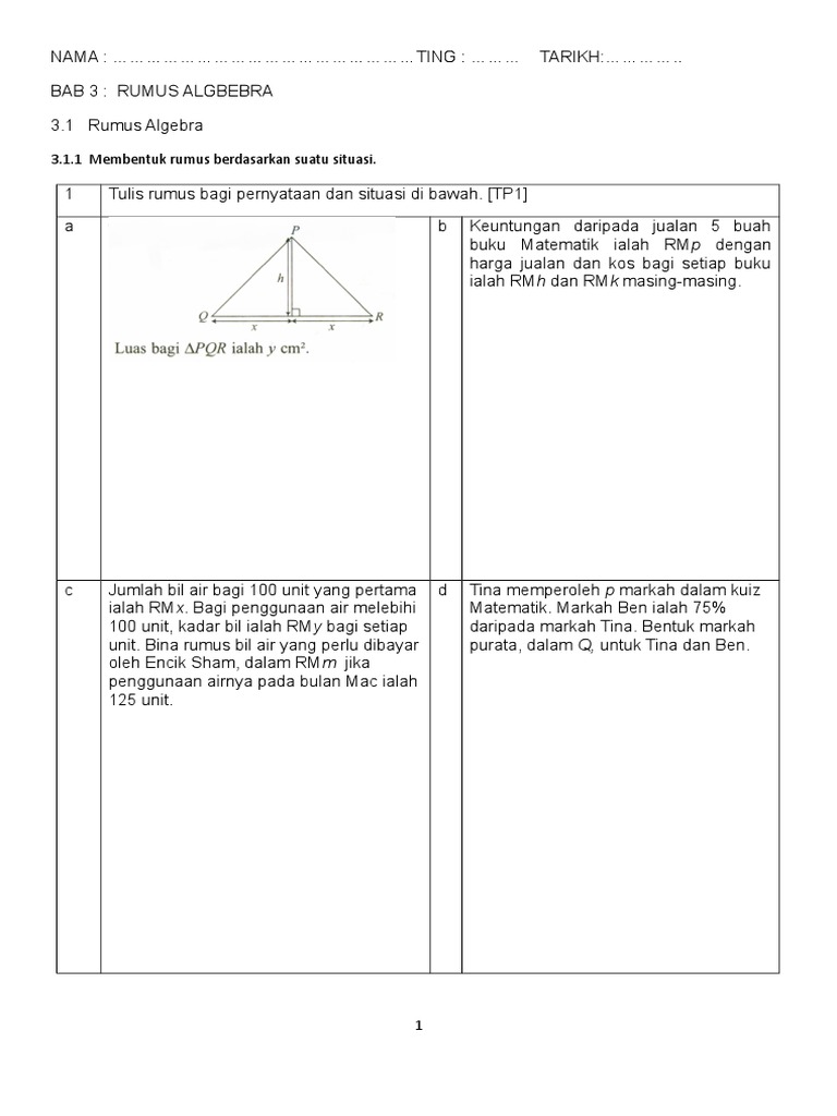 Bab 3 Rumus Algebra Pdf