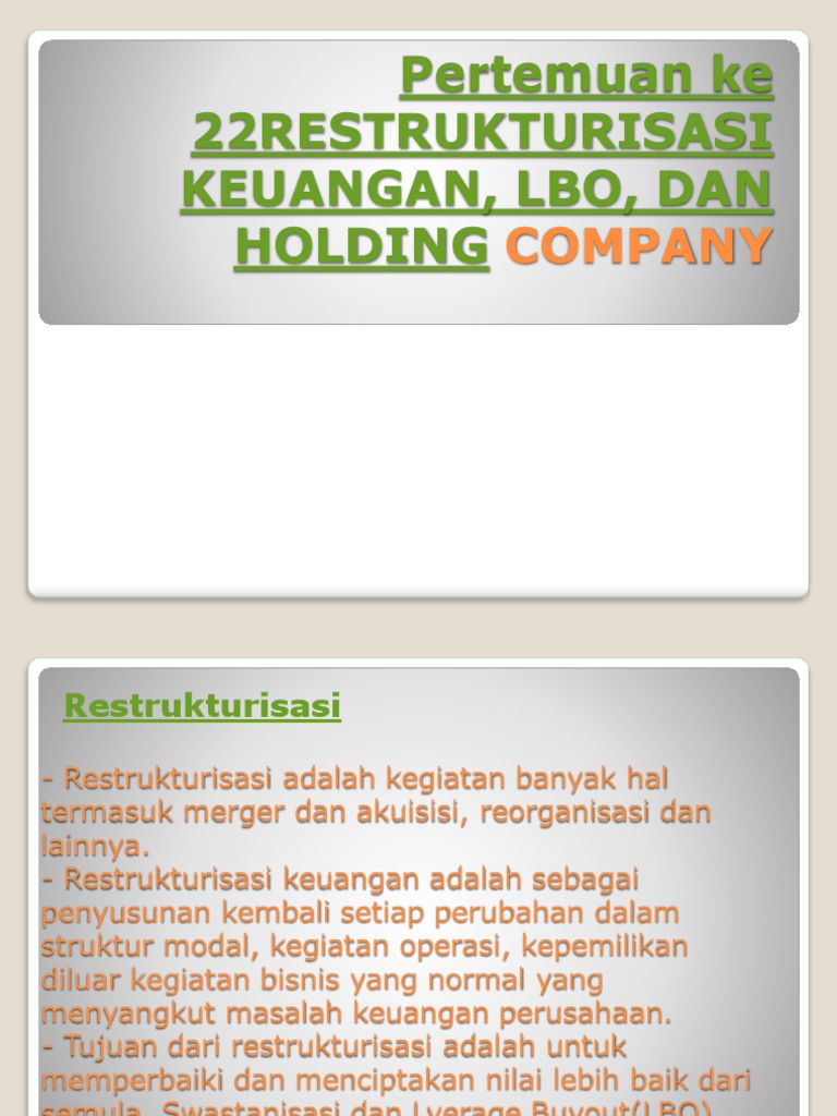 Restrukturisasi Keuangan Lbo