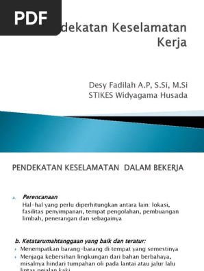 Pendekatan Keselamatan Kerja Pdf