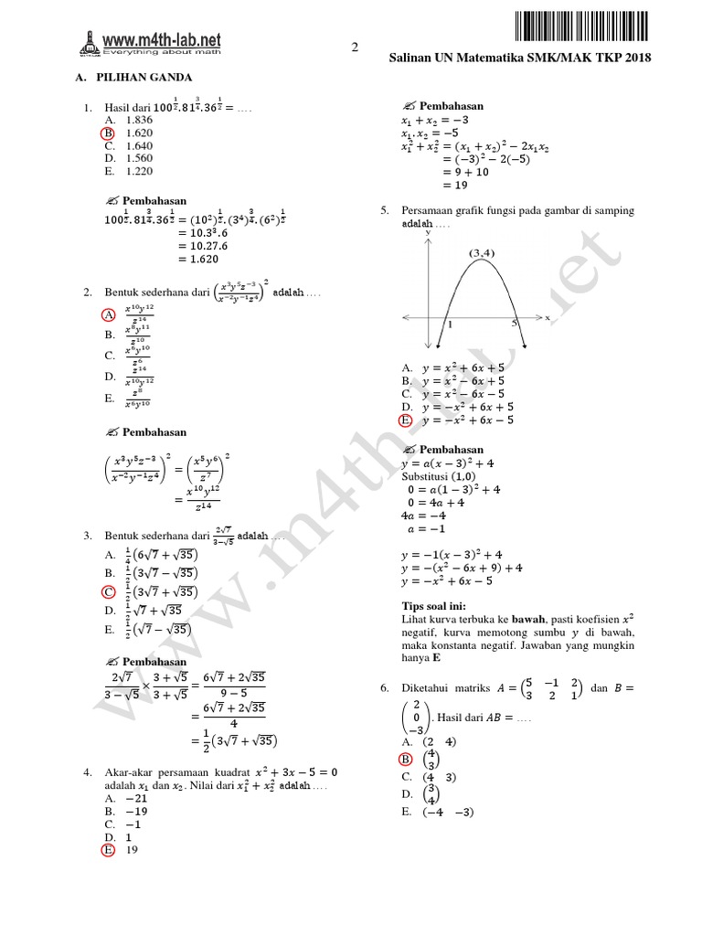 Pembahasan Un 2018 Smk Tkp Www Administrasingajar