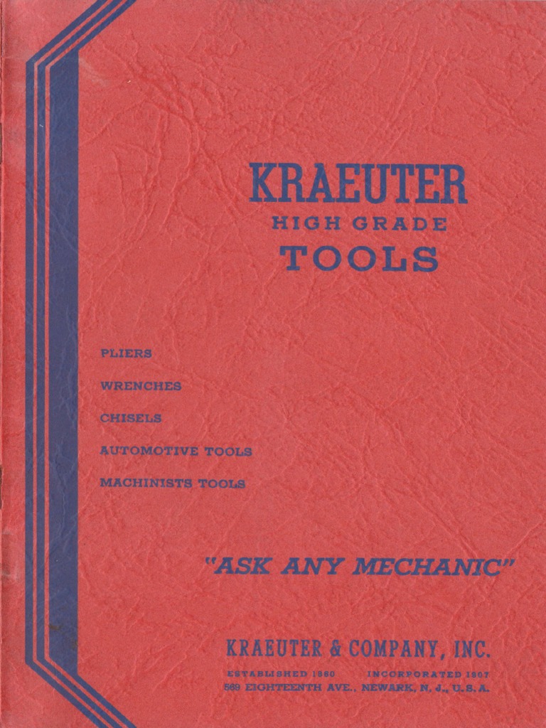 Kraeuter Tools Catalog No. 18 1939 PDF Steel Tools