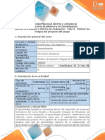 Guía de actividades y rúbrica de evaluación - Fase 3 - Valorar los riesgos del proyecto del grupo