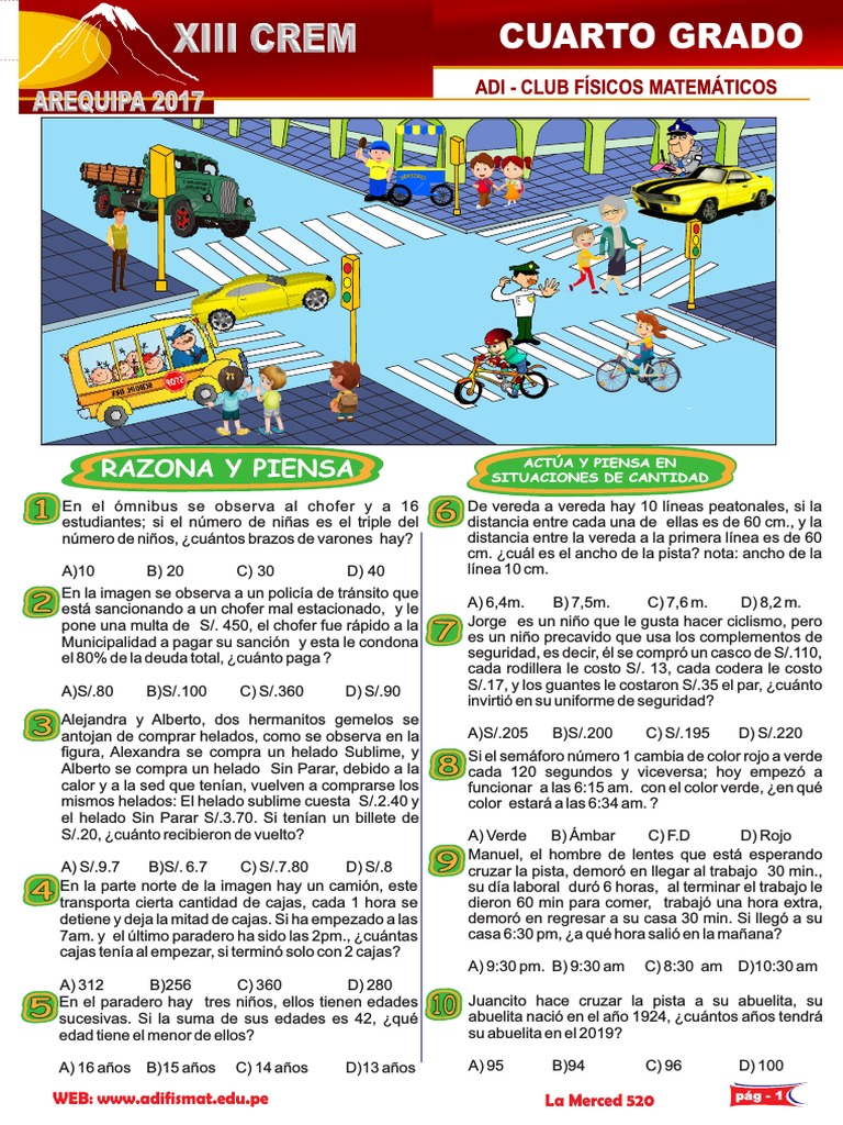 Examen Matematicas 45o | PDF | Transporte | Transporte por carretera