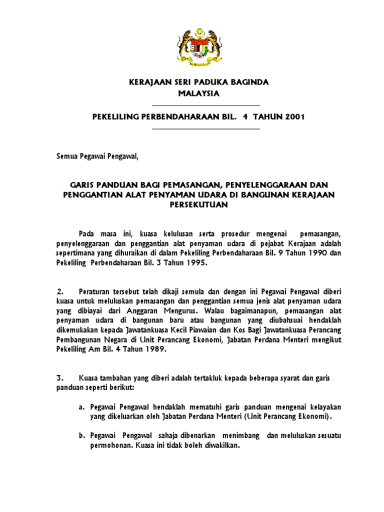 Permohonan Baiki Pendingin Hawa Pdf