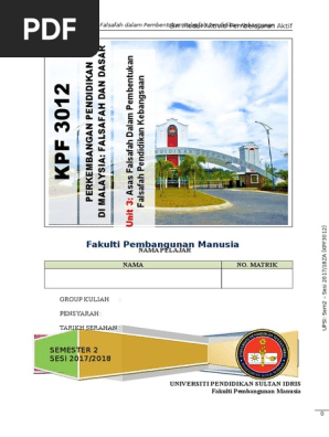 UNIT 3 Asas Falsafah Dalam Pembentukan Falsafah Pendidikan 