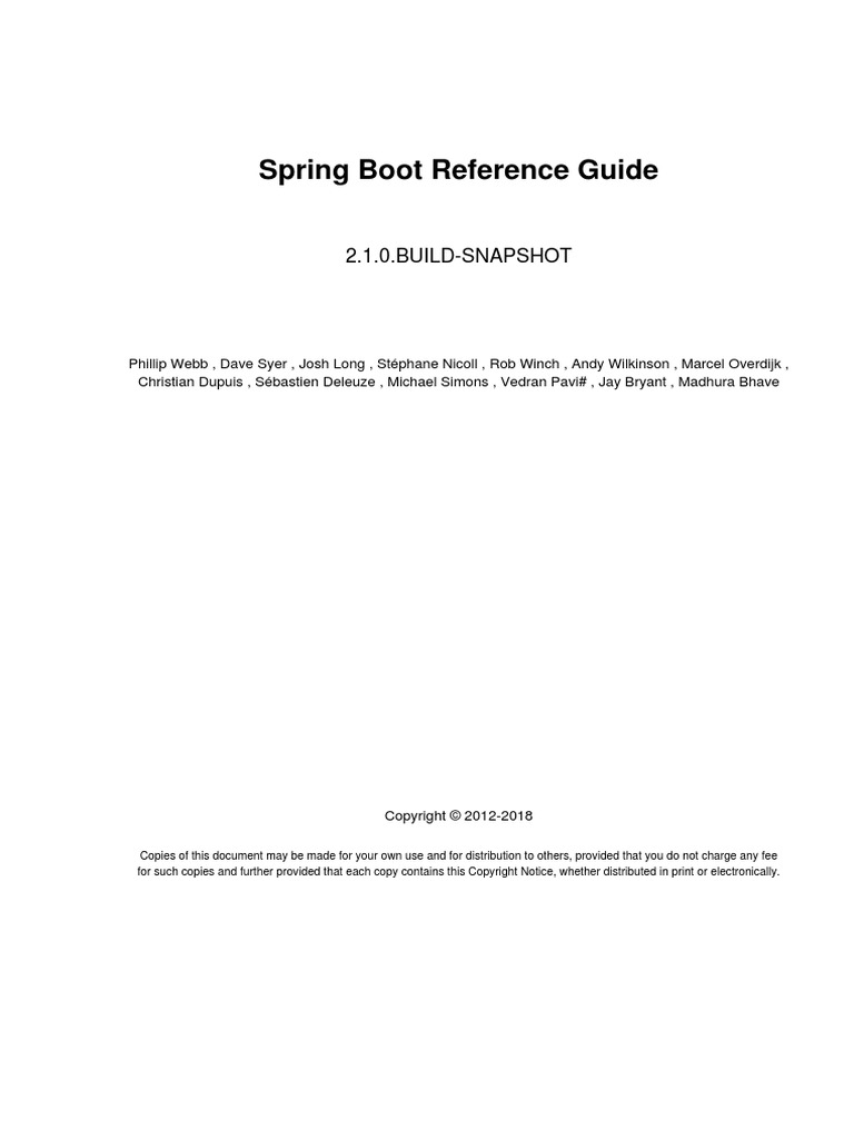 Spring Boot Reference Java Servlet Software Engineering