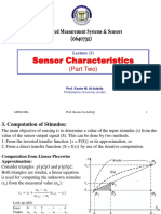 Sensor Characteristics: (Part Two)
