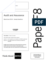 Audit and Assurance: March/June 2018 - Sample Questions