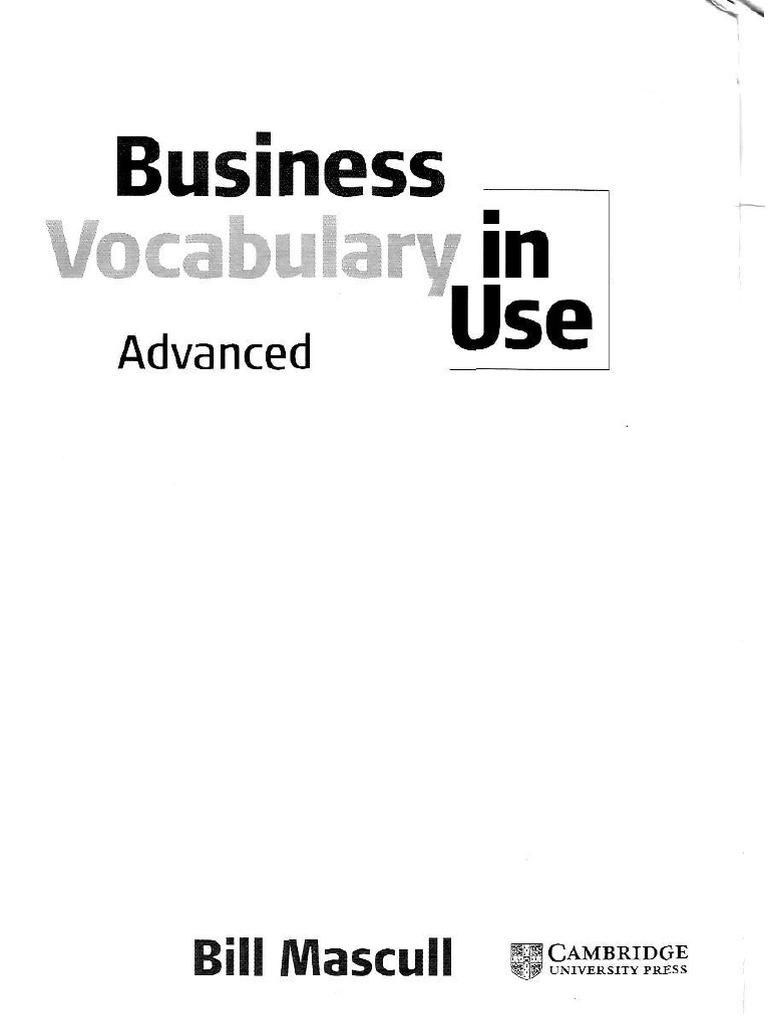 Cambridge - Business Vocabulary in Use (Advanced) PDF | PDF