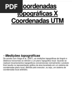 Coordenadas Topográficas X Coordenadas UTM